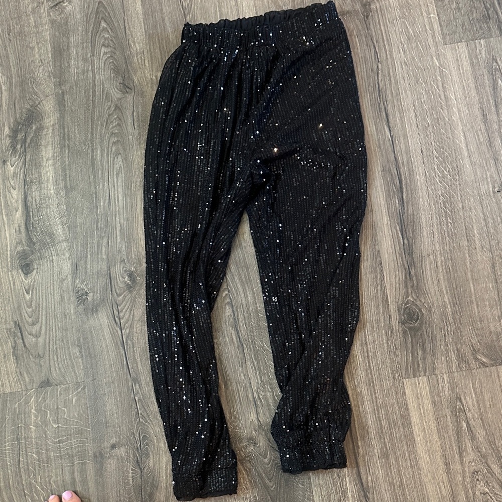 TALULAH Black Sparkle Kids Joggers
